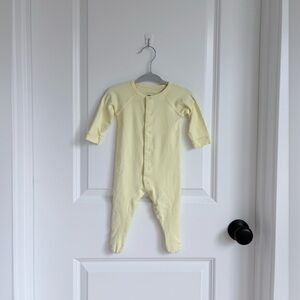 🐌Primary Butter Yellow Pima Cotton Snap Footie